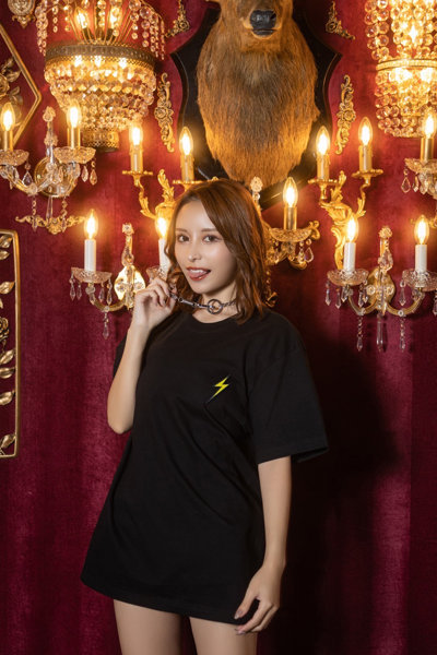 【GODTAIL×伊藤舞雪】Thunder Patch × Backprint TEE BLACK/XLサイズ 画像6