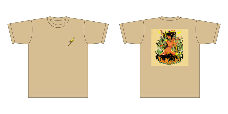 【GODTAIL×伊藤舞雪】Thunder Patch × Backprint TEE BEIGE/XLサイズ
