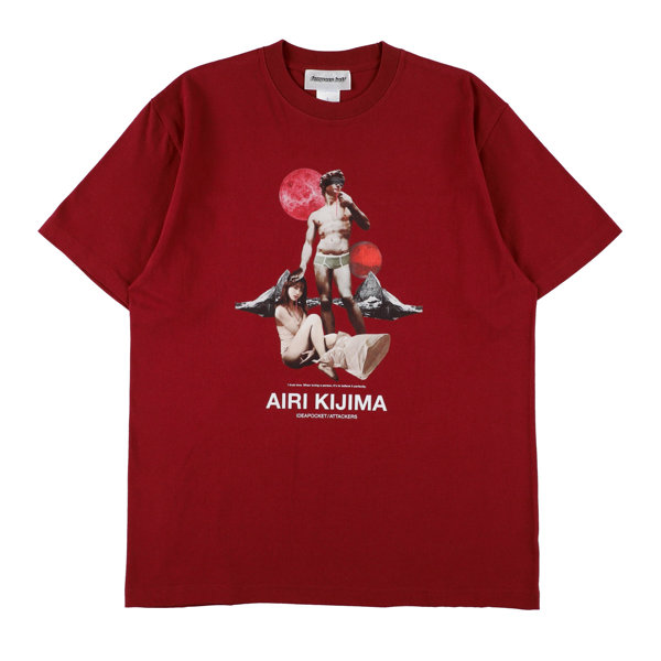 【buggy×希島あいり】Kijima × David Statue TEE WINERED/XLサイズ 画像1