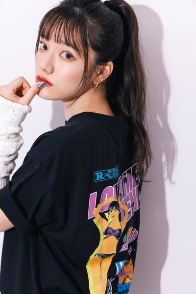 【MIYASHITA RENA】WANNA TASTE ME? TEE/BLACK/サイズL 画像1