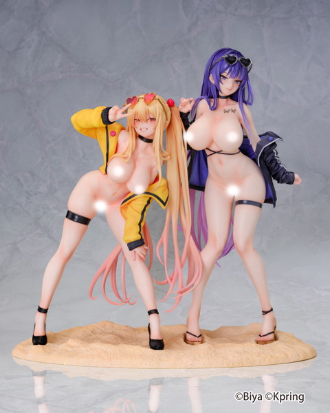 ユナ&サユリ 専用台座付き2体セット Illustration by Biya & K Pring 画像1
