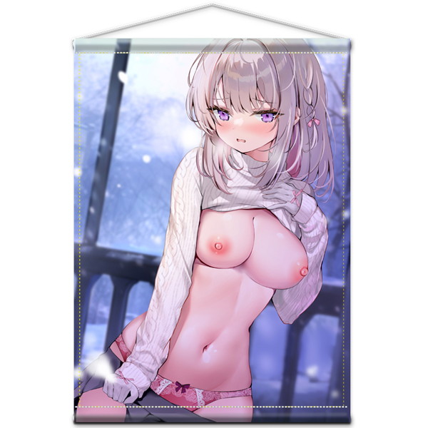 【pon】描き下ろし’’おっぱい大好き at holy night’’B2タペストリー 画像1