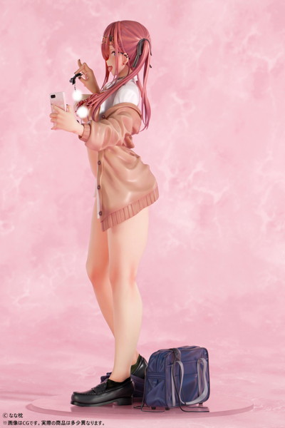 なな枕「ピアスを見せてくれる赤髪ギャルちゃん」素顔ver. 1/5スケール塗装済み完成品フィギュア 画像5