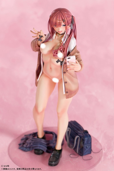 なな枕「ピアスを見せてくれる赤髪ギャルちゃん」素顔ver. 1/5スケール塗装済み完成品フィギュア 画像12