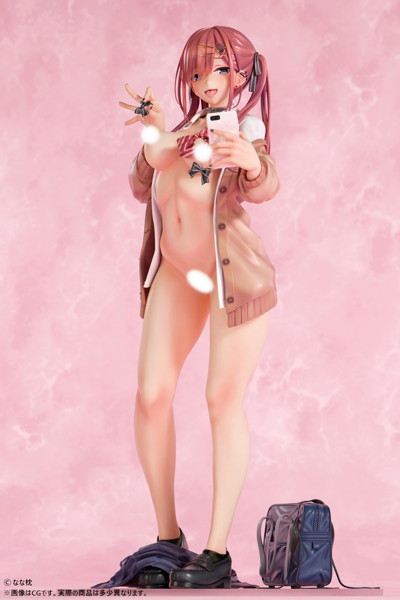 なな枕「ピアスを見せてくれる赤髪ギャルちゃん」素顔ver. 1/5スケール塗装済み完成品フィギュア 画像13