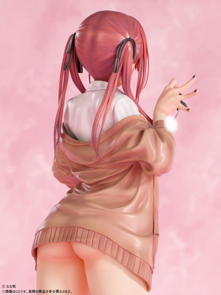 なな枕「ピアスを見せてくれる赤髪ギャルちゃん」素顔ver. 1/5スケール塗装済み完成品フィギュア 画像16