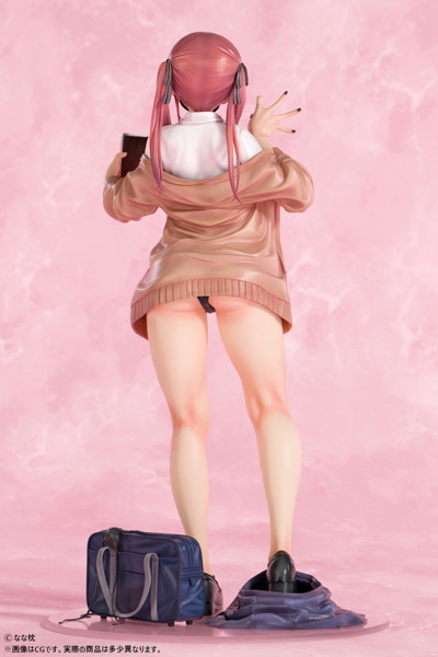 なな枕「ピアスを見せてくれる赤髪ギャルちゃん」マスクver. 1/5スケール塗装済み完成品フィギュア 画像6
