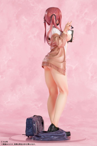 なな枕「ピアスを見せてくれる赤髪ギャルちゃん」マスクver. 1/5スケール塗装済み完成品フィギュア 画像7