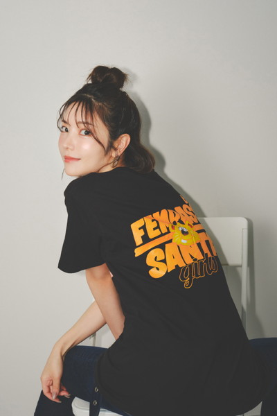 【KAEDE KAREN】SANTAGIRLS TEE BLACK/XLサイズ 画像1