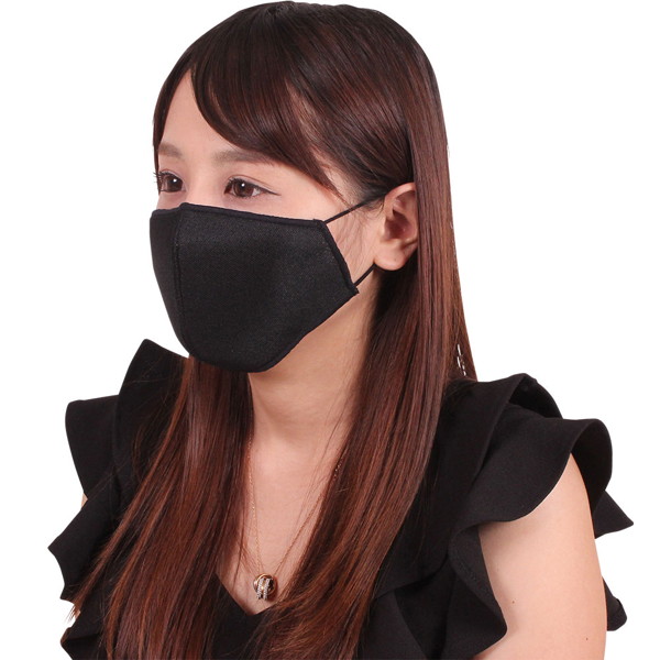 女性用 日本製 涼やかメッシュマスク ブラック 画像1