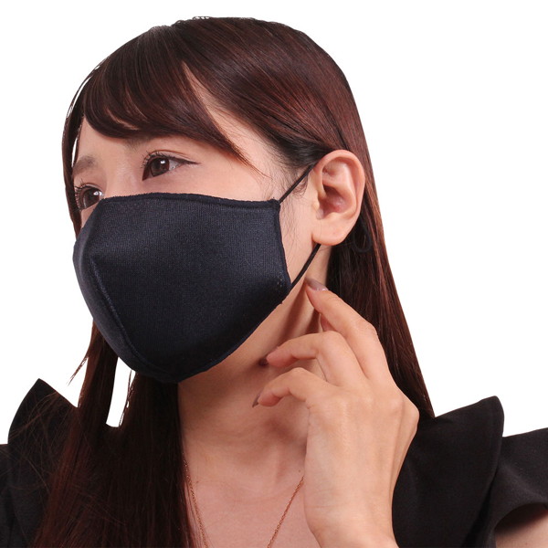 女性用 日本製 涼やかメッシュマスク ネイビー 画像3