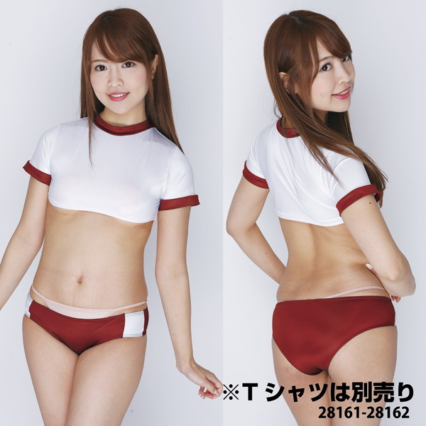 光沢ストレッチ体操服 ブルマ エンジ 画像2