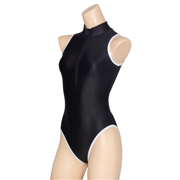 REALISE（リアライズ） 【N-0561】パイピングフロントジッパースイムスーツ（Wカレンダー加工） （BLACK LL）
