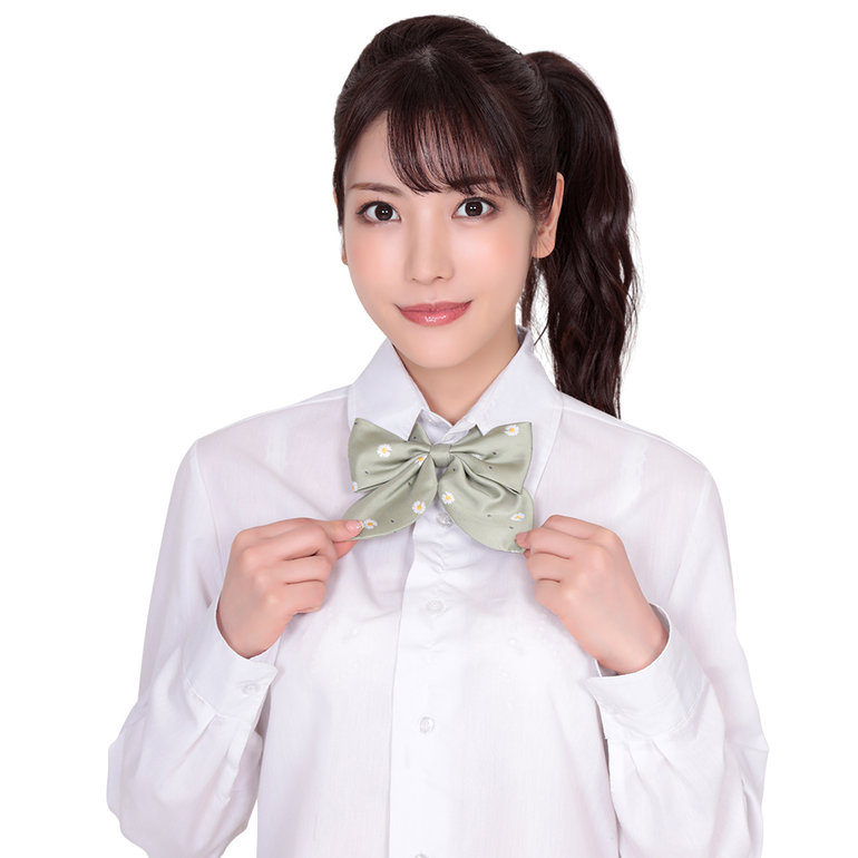 きゅん可愛スクールリボン 紋章花グリーンの画像 3