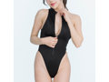 FittySatinフロントファスナーレオタード/BLACK/XXL（PFT073） 画像5