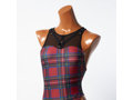 POOLSIDER(プールサイダー) 【PS-OP-22-001】タータンプリントワンピーススイムスーツ/TARTAN print One-piece Swimsuit(ソフトストレッチ素材)(KW) (2, RD) 画像6