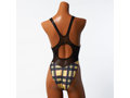 POOLSIDER（プールサイダー） 【PS-OP-22-001】タータンプリントワンピーススイムスーツ/TARTAN print One-piece Swimsuit（ソフトストレッチ素材）（KW） （3， YL） 画像6