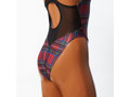 POOLSIDER（プールサイダー） 【PS-OP-22-001 Plus】タータンプリントワンピーススイムスーツ/TARTAN print One-piece Swimsuit（ソフトストレッチ素材）（KW） （1X， RD） 画像4
