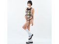 POOLSIDER（プールサイダー） 【PS-OP-22-001 Plus】タータンプリントワンピーススイムスーツ/TARTAN print One-piece Swimsuit（ソフトストレッチ素材）（KW） （1X， YL） 画像3
