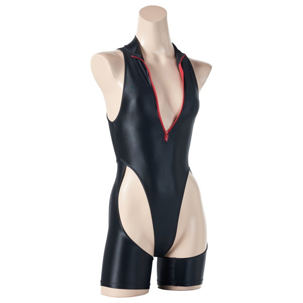 ［REALISE］ リアライズ 【RSFT-001】 カットアウトソングスイムスーツ（ショート）/ Cut Out Thong Swimsuit（イージーストレッチ）（NM） （LL-3L， Silver grey zipper） 画像2