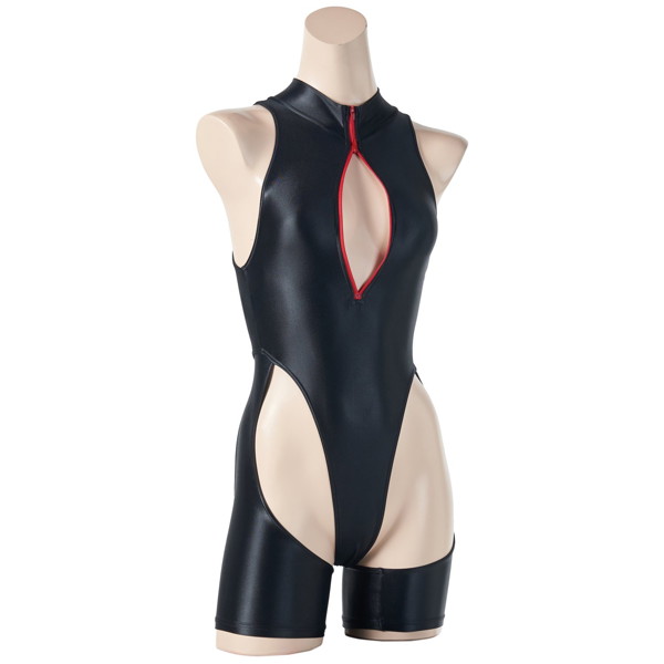 ［REALISE］ リアライズ 【RSFT-001】 カットアウトソングスイムスーツ（ショート）/ Cut Out Thong Swimsuit（イージーストレッチ）（NM） （LL-3L， Silver grey zipper） 画像3