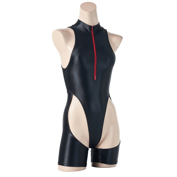 ［REALISE］ リアライズ 【RSFT-001】 カットアウトソングスイムスーツ（ショート）/ Cut Out Thong Swimsuit（イージーストレッチ）（NM） （LL-3L， Silver grey zipper） 画像4