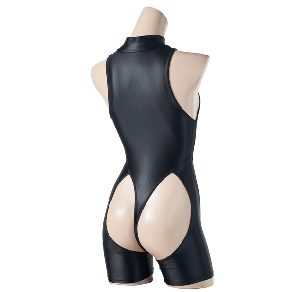 ［REALISE］ リアライズ 【RSFT-001】 カットアウトソングスイムスーツ（ショート）/ Cut Out Thong Swimsuit（イージーストレッチ）（NM） （LL-3L， Silver grey zipper） 画像5