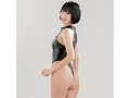 【T-997-CAMO-2024-PLUS】ソングバックスイムスーツ｜Thong-back Hi-neck Swimsuit （3D Camouflage Enamel）（KW）（1X-4L，NOIR） 画像5
