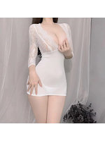 胸元強調シースルー女教師 ホワイト（YA0072）