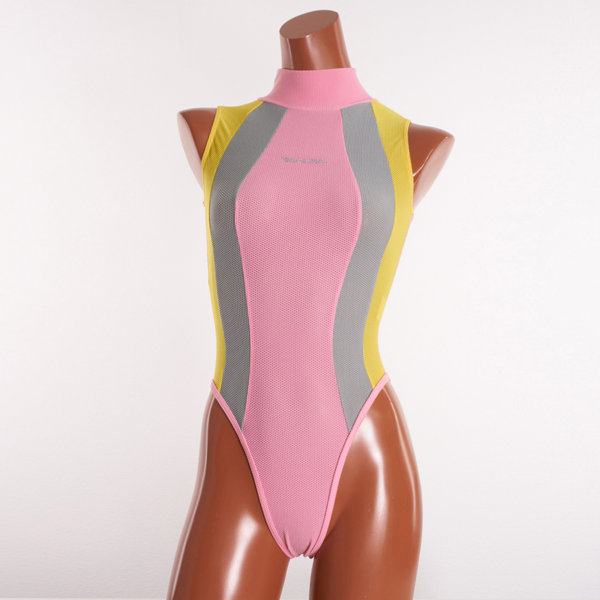 Hi-neck Mesh bodysuit (Stretch mesh)(NM) (4L, MRY) 画像2