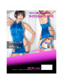 SM146VELVETエナメルチャイナ風スリットワンピース＆Tバックショーツ/コバルトブルー/M（PFT172）