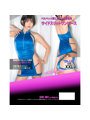 SM147VELVETエナメルチャイナ風スリットワンピース＆Tバックショーツ/コバルトブルー/XXL（PFT173）