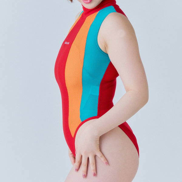 Hi-neck Mesh bodysuit (Stretch mesh)(NM) (5L, AL) 画像1