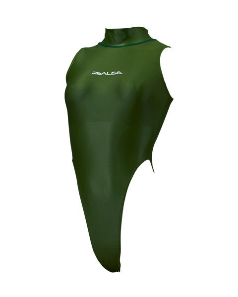 Hi neck high leg Swimsuit （K-0303 KW）（S， Kelp Gloss）