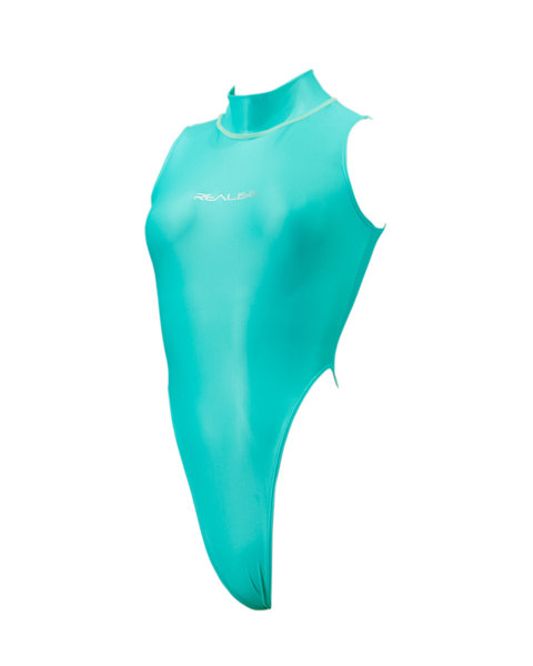 Hi neck high leg Swimsuit （K-0303 KW）（XL， Lagoon Mist）