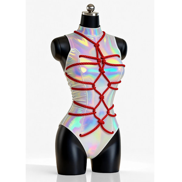 【Bondage Girl 亀甲式スク水】レーザーホワイト（BG-101） 画像7