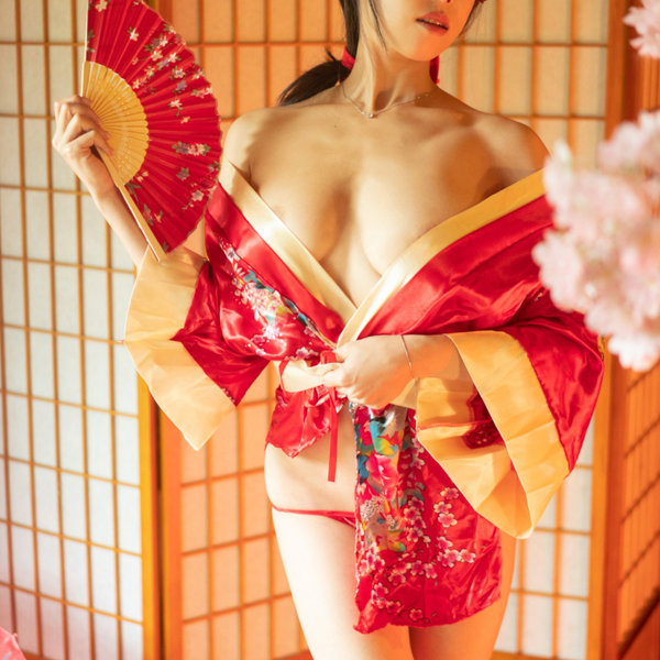 【夢幻遊郭】真紅のSEXY 花魁着物コス 画像3