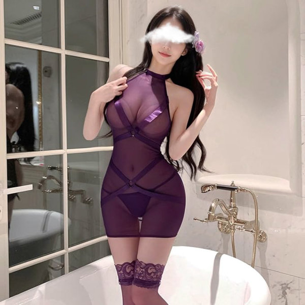 透け透けパープルボディドレス（YA0110）