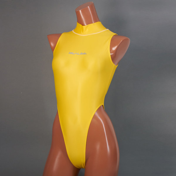 ハイネックハイレッグスイムスーツ / Hi neck high leg Swimsuit （K-0303 KW）（0X， Lemon Mist）