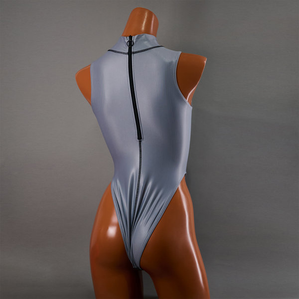 ハイネックハイレッグスイムスーツ / Hi neck high leg Swimsuit (K-0303 KW)(S, Concrete Haze) 画像1