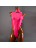 ハイネックTバックハイレッグスイムスーツ / Hi neck Thong back Swimsuit （T-0303 KW）（M， Toxic Rose）