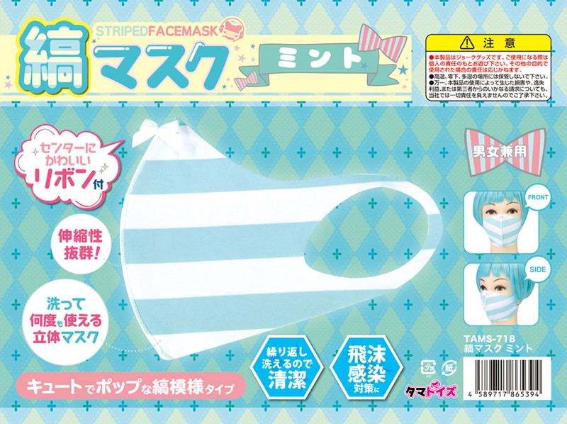 縞マスク ミント 画像1