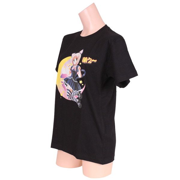 萌え画Tシャツブラック 4 画像1