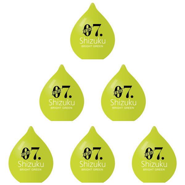 YUIRA-ZERO7shizuku- ブライトグリーン 6個セット ［パウチローション付属］［先端刺激突起付き］［サ●派向け］