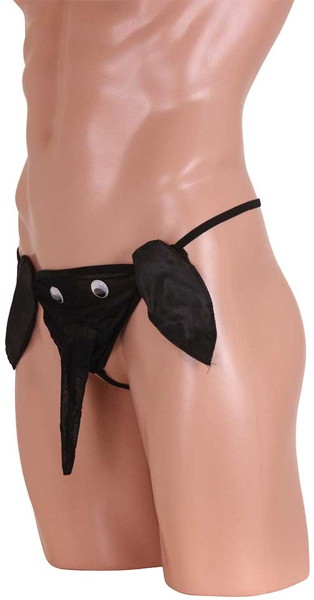 黒目が動くぞうパンツ ブラック 画像1