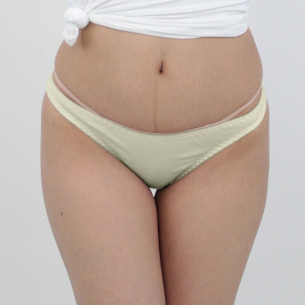 肌なじみの良いコットンシンプルTバックL イエロー