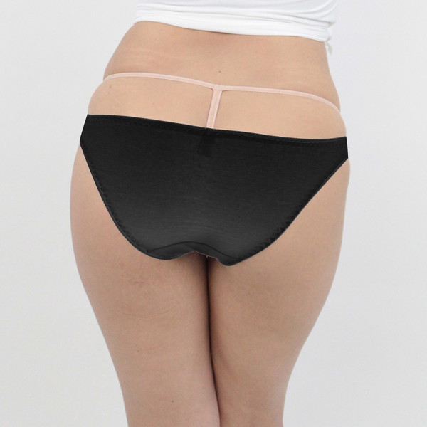 肌なじみの良いコットンシンプルフルバックL ブラック 画像1