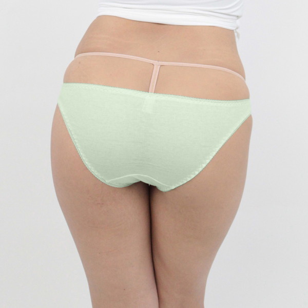 肌なじみの良いコットンシンプルフルバックL グリーン 画像1