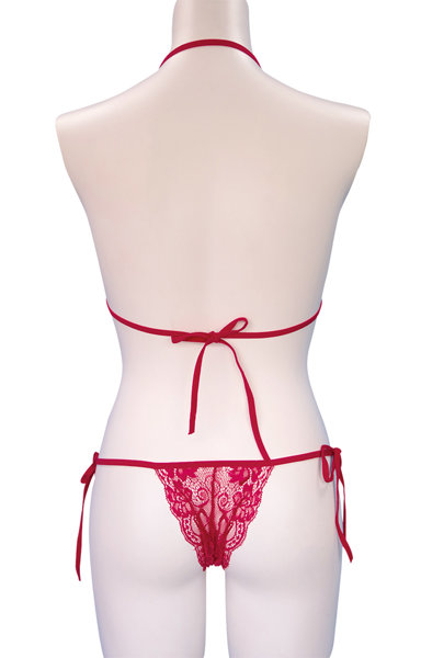 セクシーレースランジェリー レッド 画像3