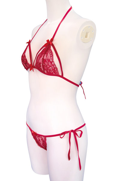 セクシーレースランジェリー レッド 画像4